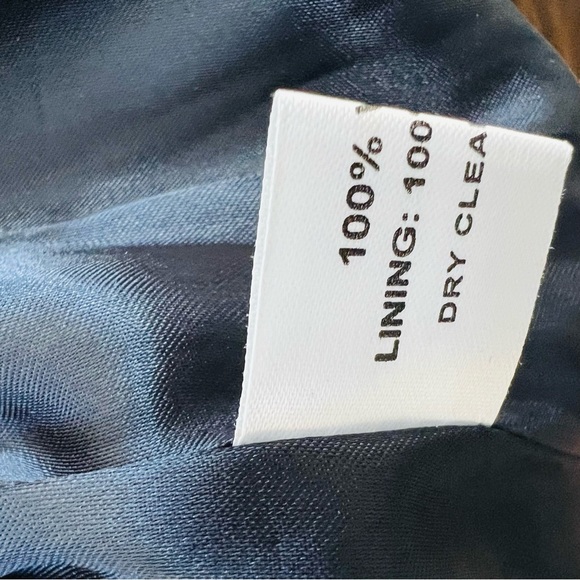 🛑SOLD BERMAN BLACK Plaid Wool Ruffle Peacoat in Navy/Purple Size S - Picture 10 of 11